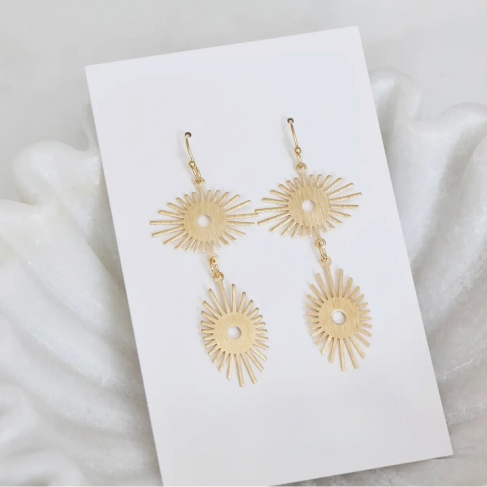 Sunshine Earrings Brass